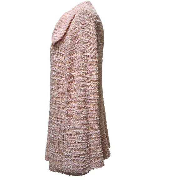 Soft Surroundings Dreamy Pink Marled Half-Zip Sweater Flare Sleeves Sz M Cozy - Picture 2 of 10